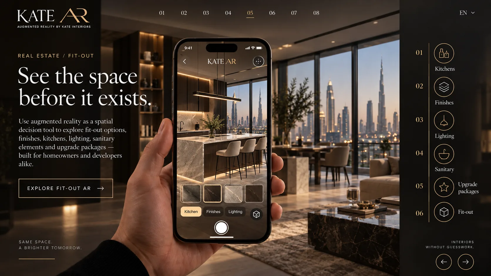 Fit-out and interior finishes visualized in augmented reality